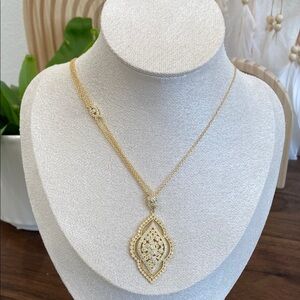 New Hespera Elegant Gold Vermeil Art Deco Pendant Necklace
